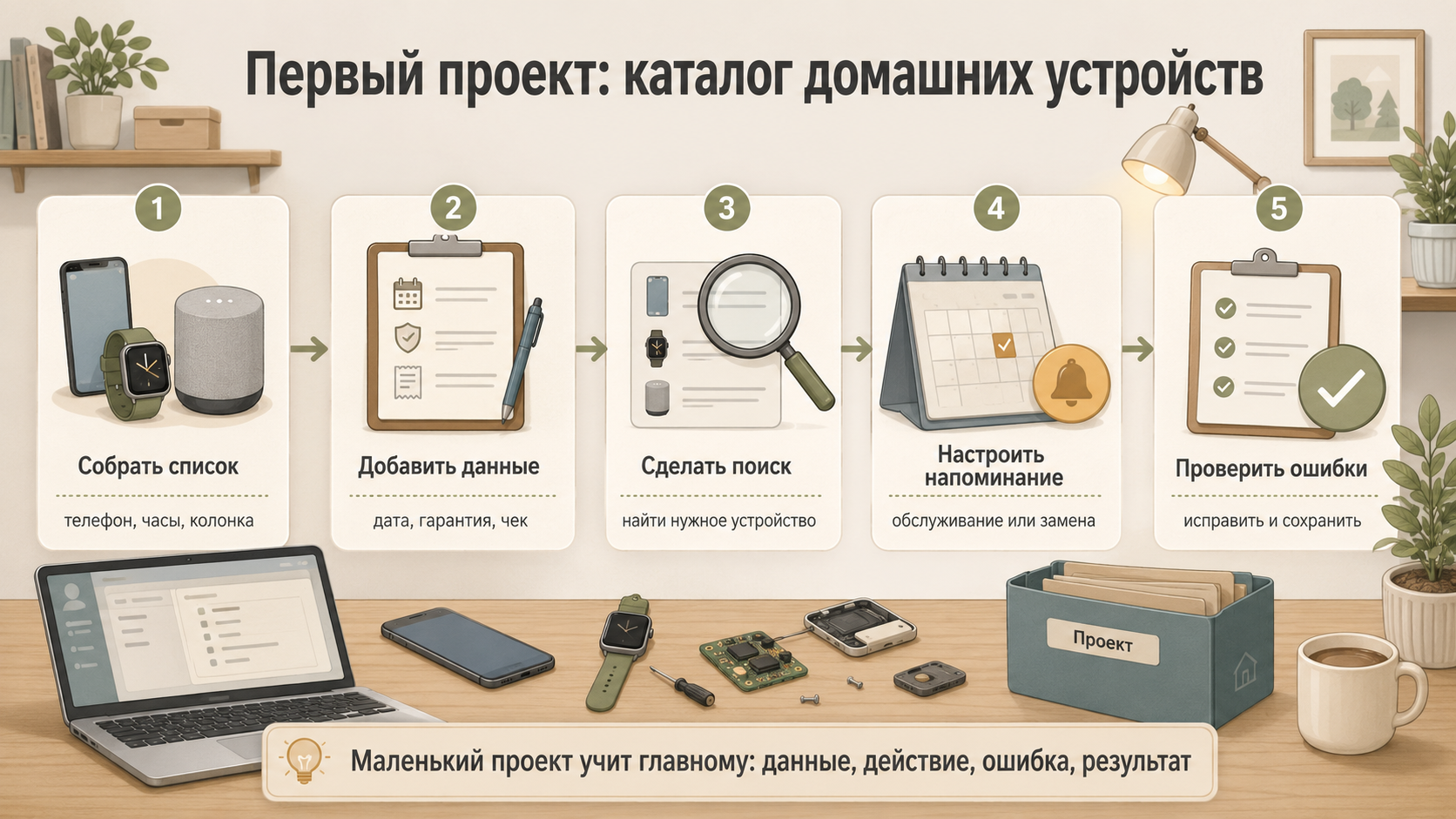 Первый проект после выбора программы